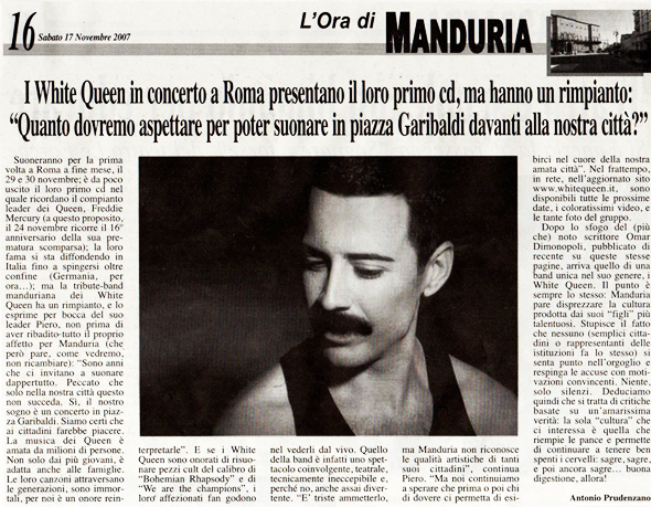 17 Novembre 2007, Antonio Prudenzano - PugliaPress Manduria
